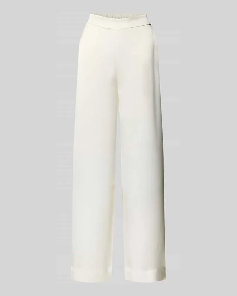 HUGO BOSS Slim Fit Weite Hose mit Schiebehaken und verdecktem Reißverschluss Modell 'HASELI-1 Offwhite