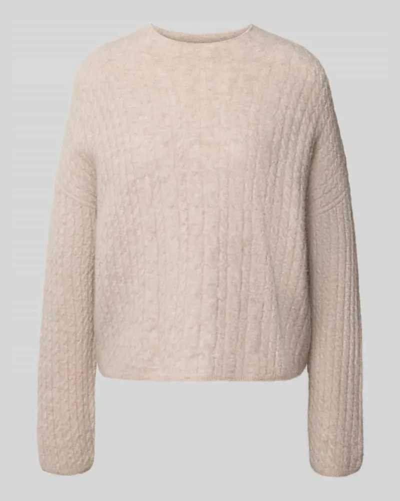 Marc O'Polo Relaxed Fit Strickpullover mit Schurwoll-Mix Stein