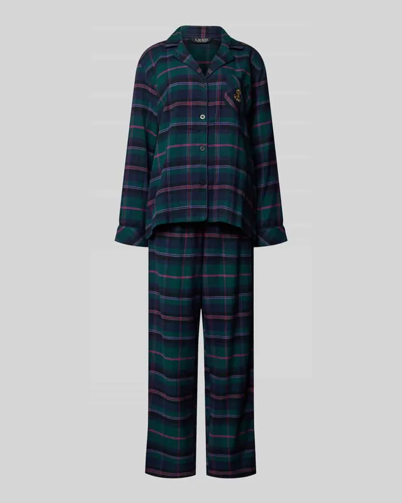 Ralph Lauren Pyjama-Set mit Logo-Stitching im 2-teiligen Set Dunkelgruen