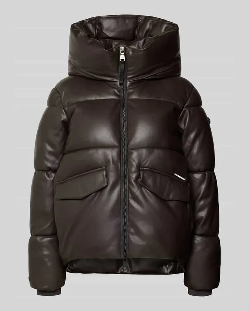 khujo Steppjacke in Leder-Optik Modell 'AURORA2 Dunkelbraun