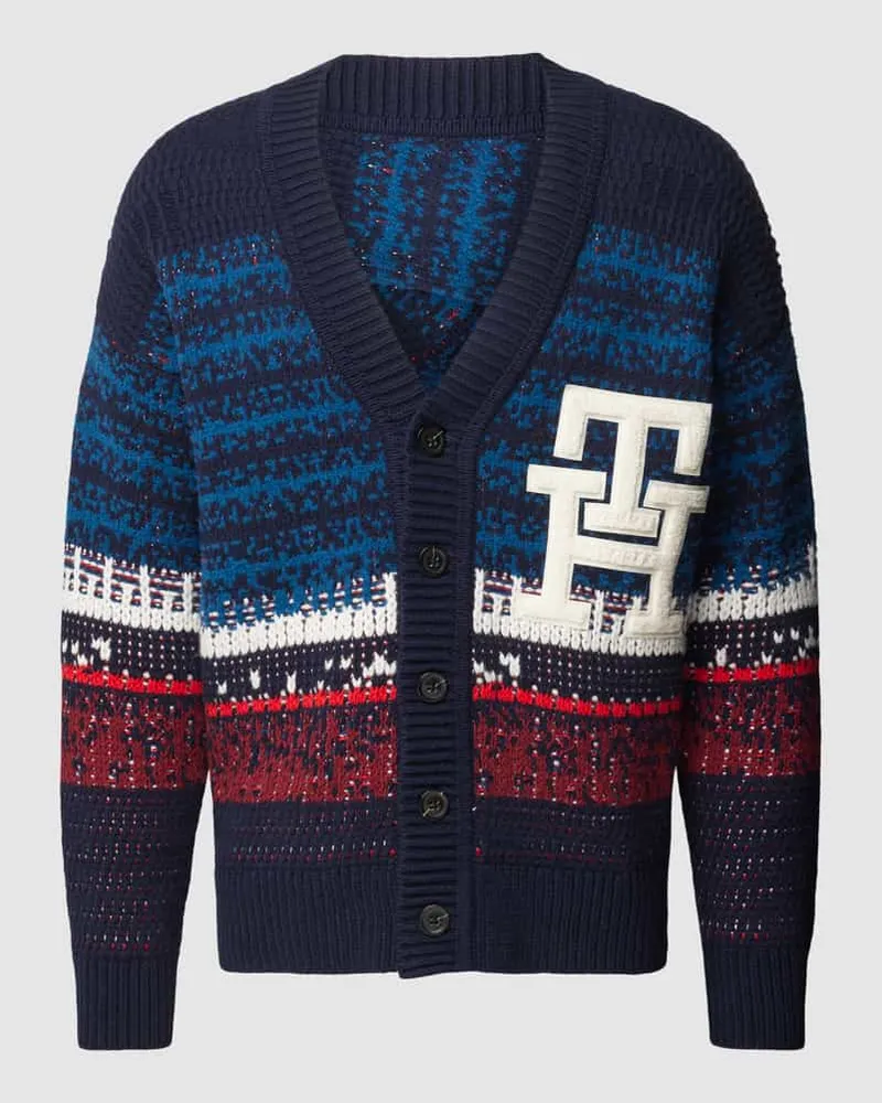 Tommy Hilfiger Oversized Strickjacke mit Label-Detail Marine
