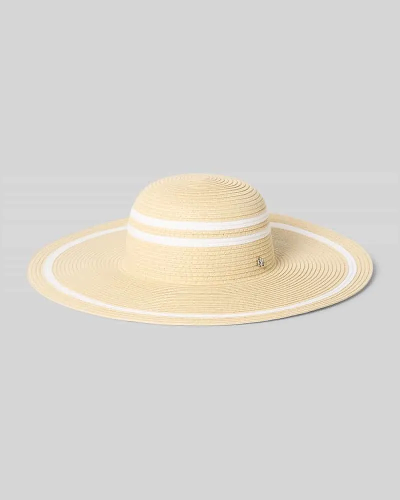 Ralph Lauren Sonnenhut mit breiter Krempe und Label-Detail Beige
