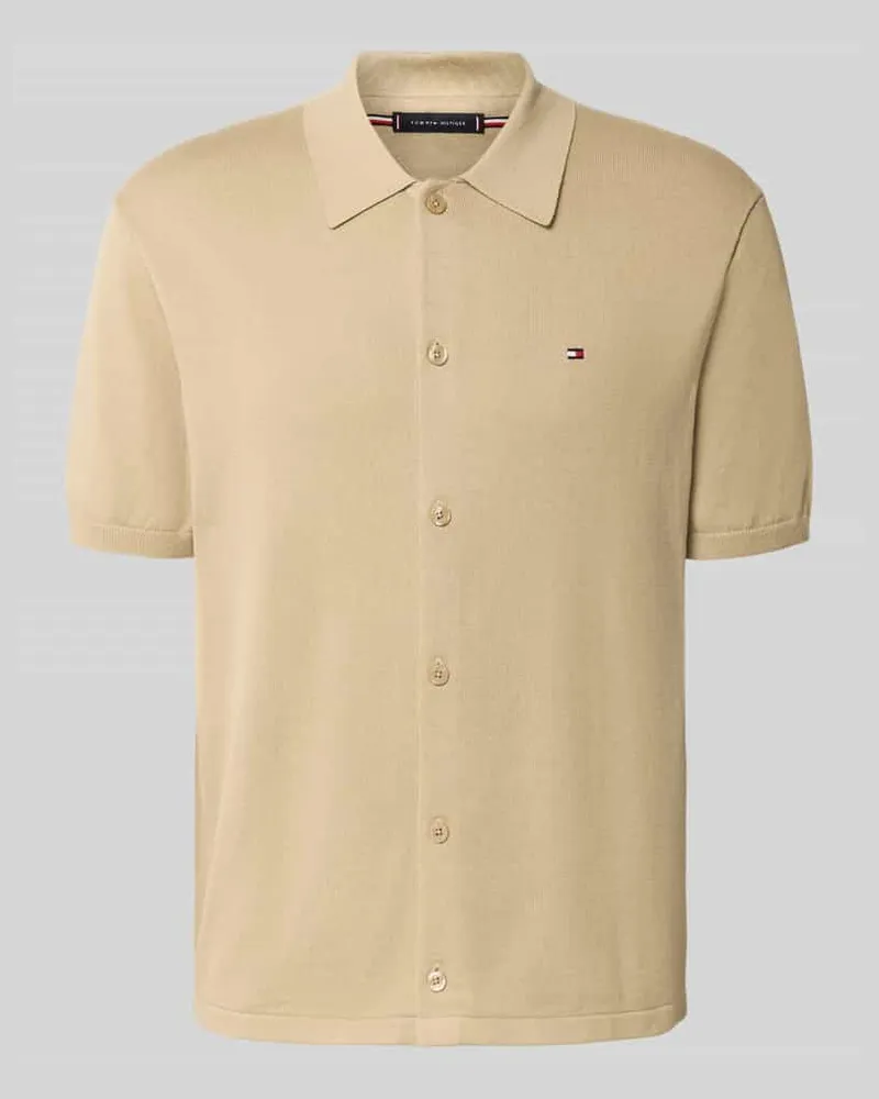 Tommy Hilfiger Regular Fit Overshirt aus reinem Baumwoll-Strick Beige