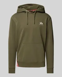 Alpha Industries Hoodie mit Label-Print Oliv