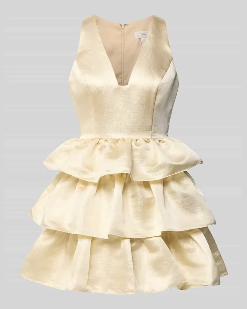 Adrianna Papell Cocktailkleid aus Satin im Stufen-Look Gold