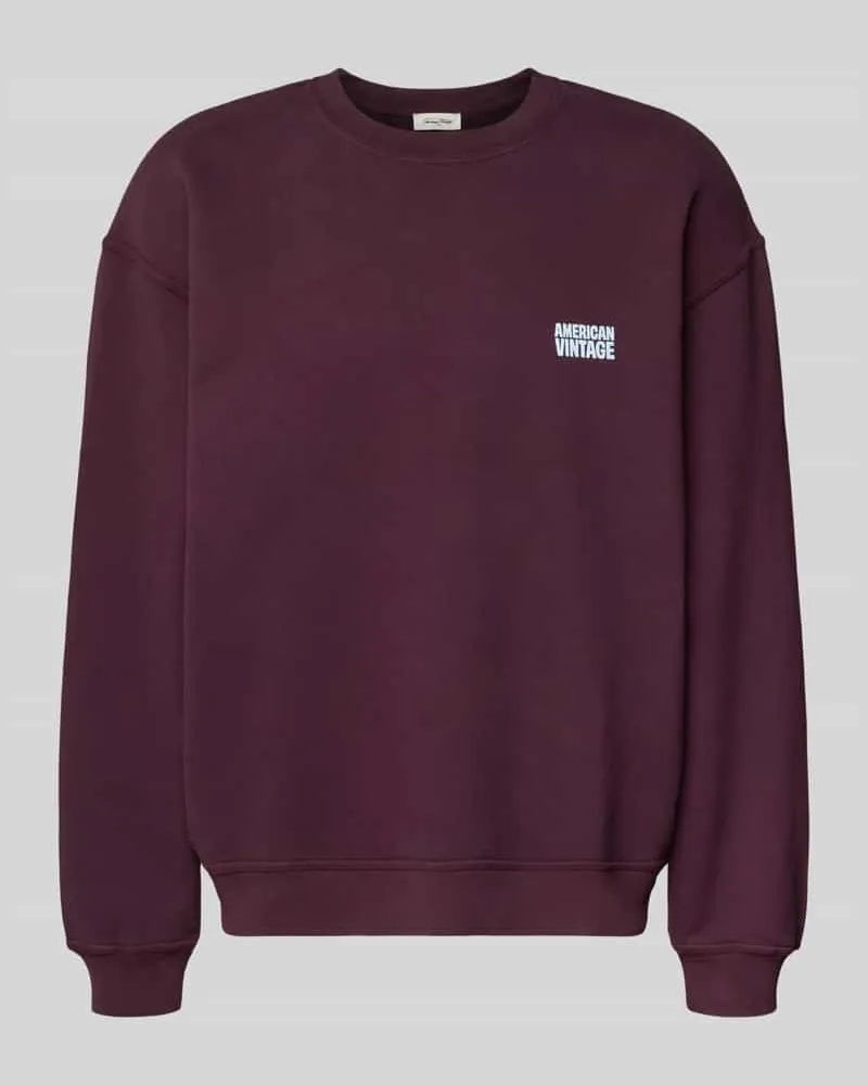 American Vintage Sweatshirt mit Label-Stitching Modell 'PLIZZY Bordeaux