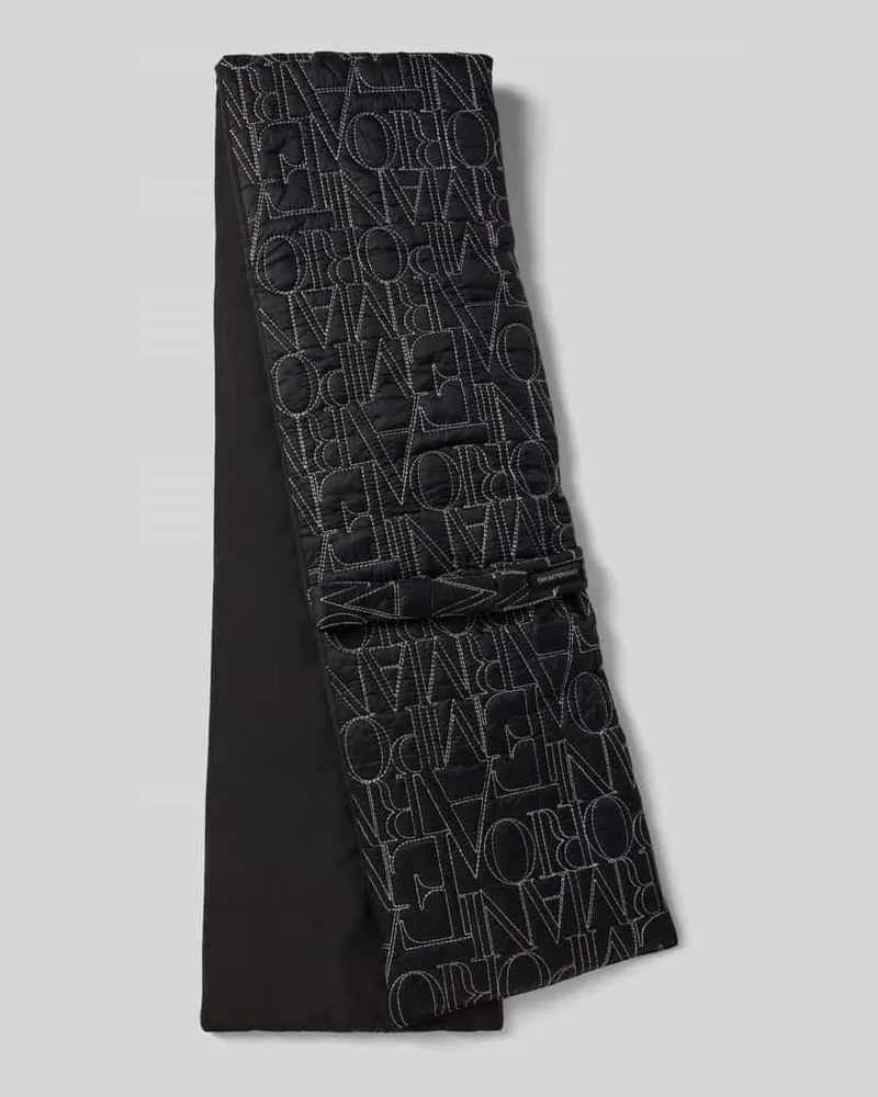 Emporio Armani Schal mit Label-Stitching Black