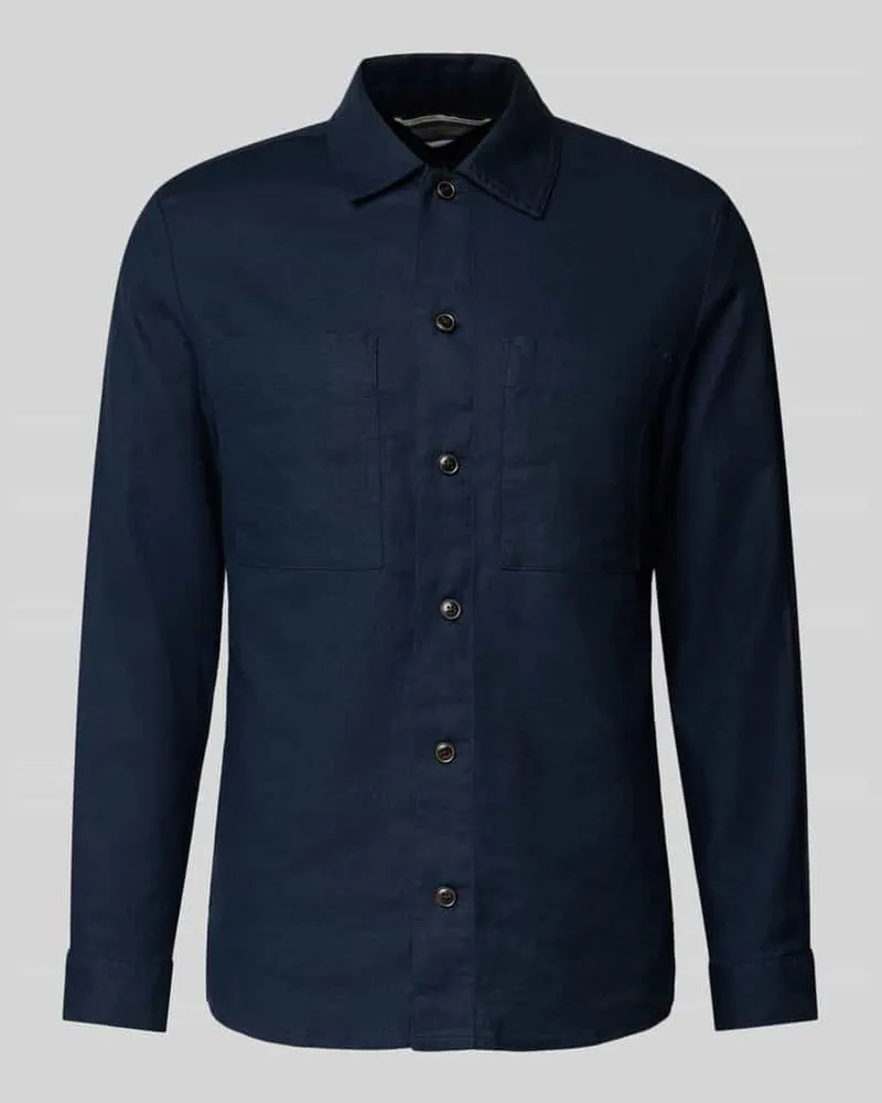 Matinique Slim Fit Hemdjacke mit Kentkragen Modell 'pelton Marine