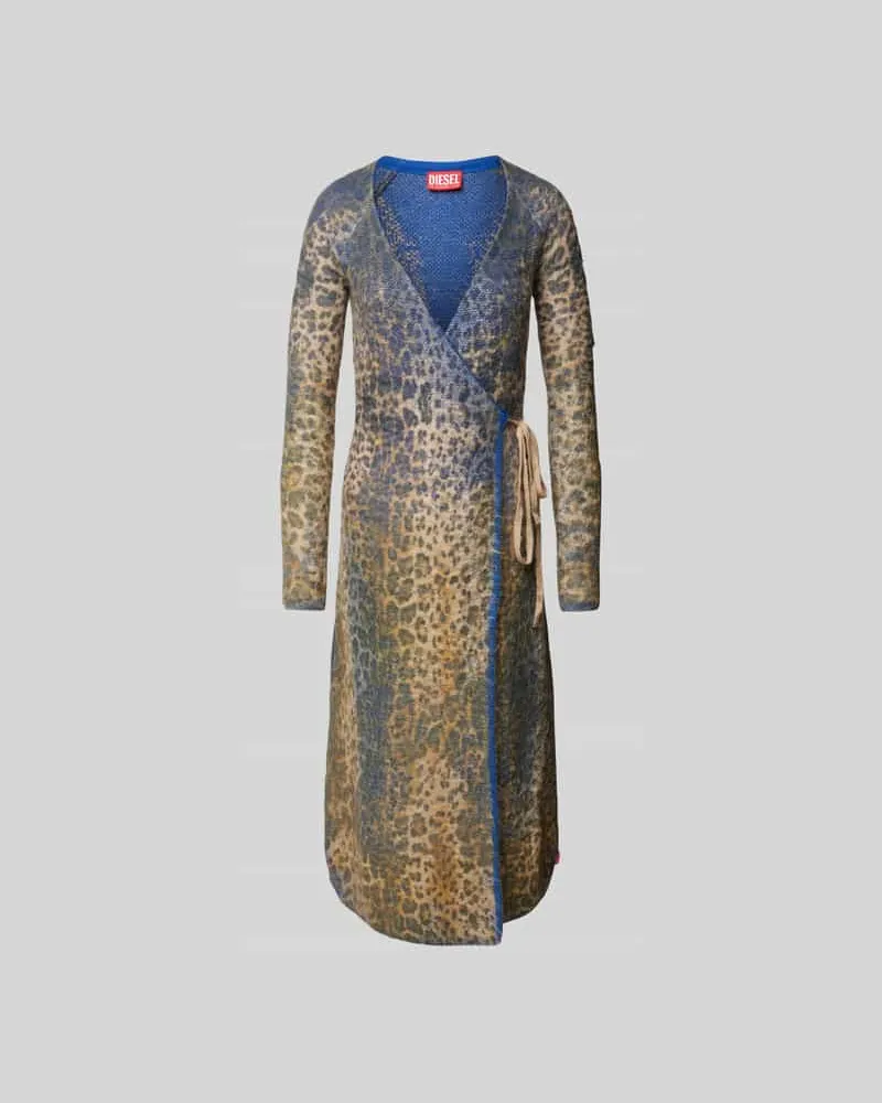 Diesel Midikleid mit V-Ausschnitt Blau