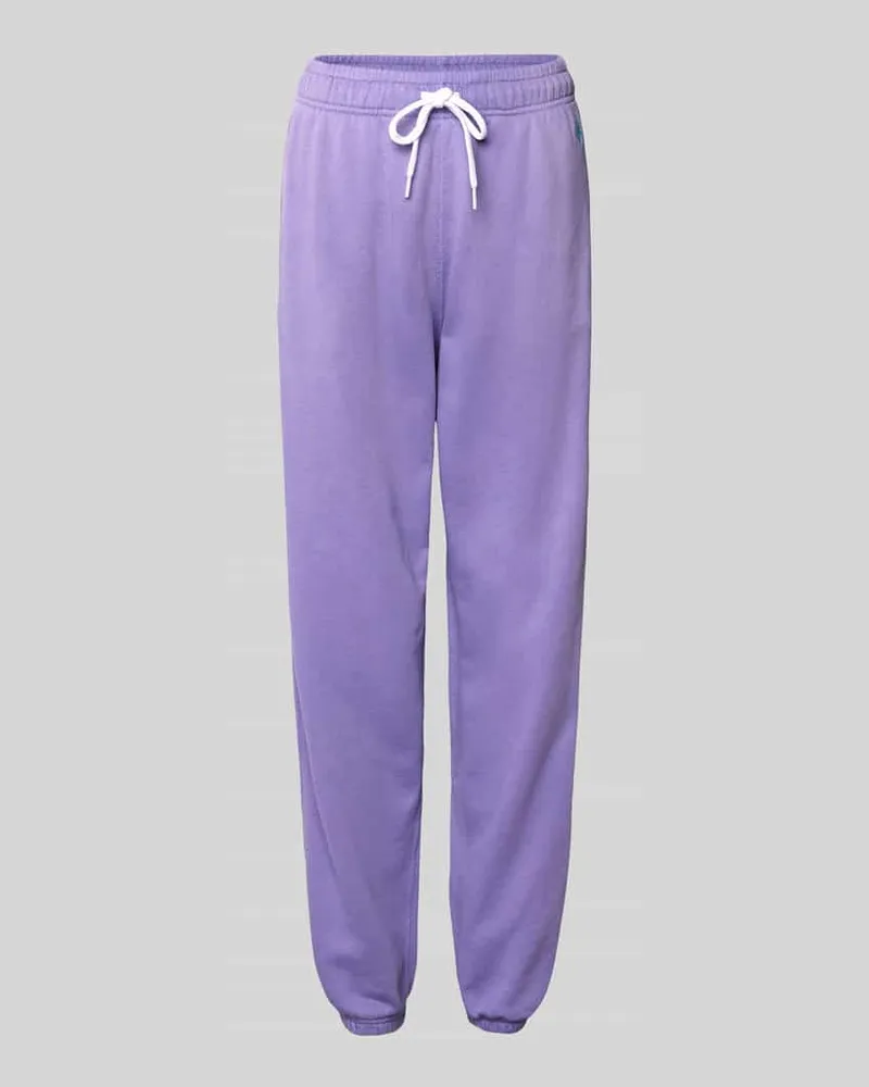 Ralph Lauren Regular Fit Sweatpants mit Tunnelzug Modell 'Knit Lila