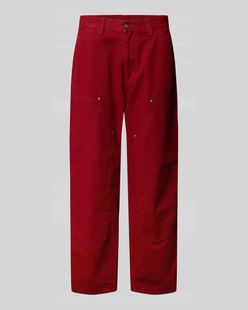 Carhartt WIP Straight Jeans Hose mit Ziernähten Rot