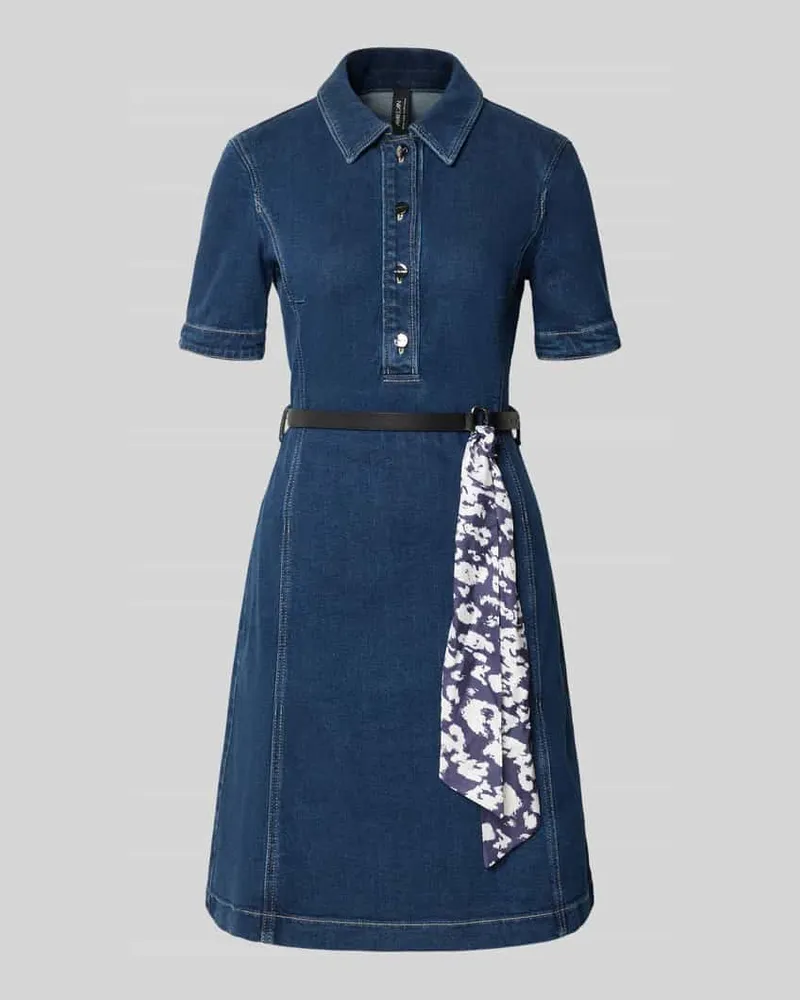 Marc Cain Knielanges Jeanskleid mit Gürtel Jeansblau