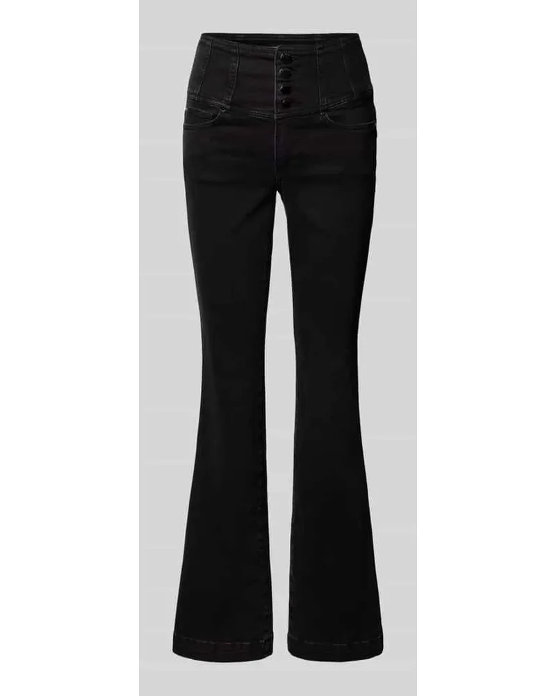 Guess Flared Jeans in unifarbenem Design Black