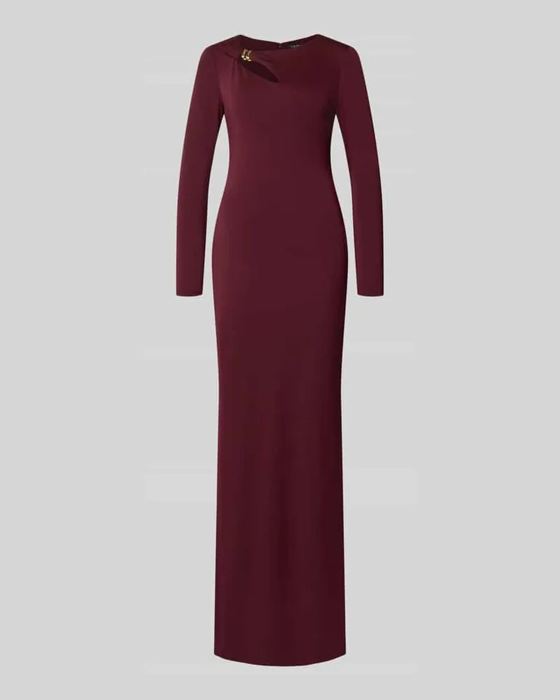 Ralph Lauren Abendkleid mit Cut Out und Knotendetail Modell 'BURLINCE Dunkelrot