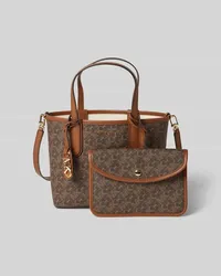 Michael Kors Tote Bag mit Label-Anhänger Modell 'ELIZA Dunkelbraun