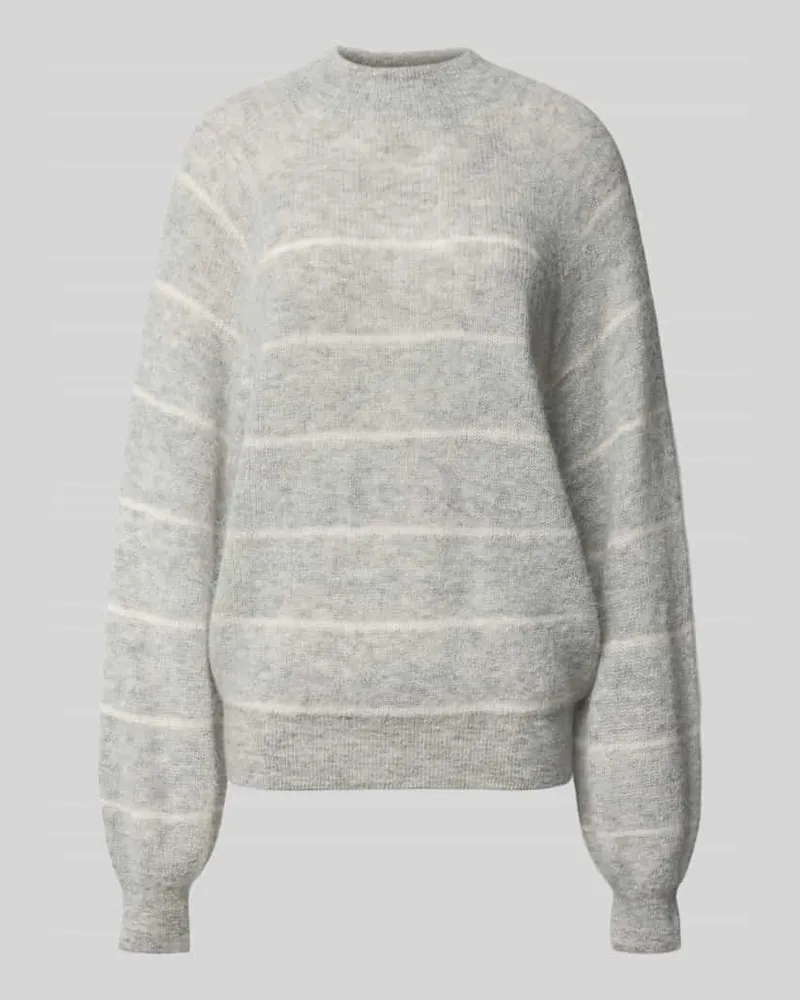 Drykorn Oversized Strickpullover mit Stehkragen Modell 'LARELY Hellgrau