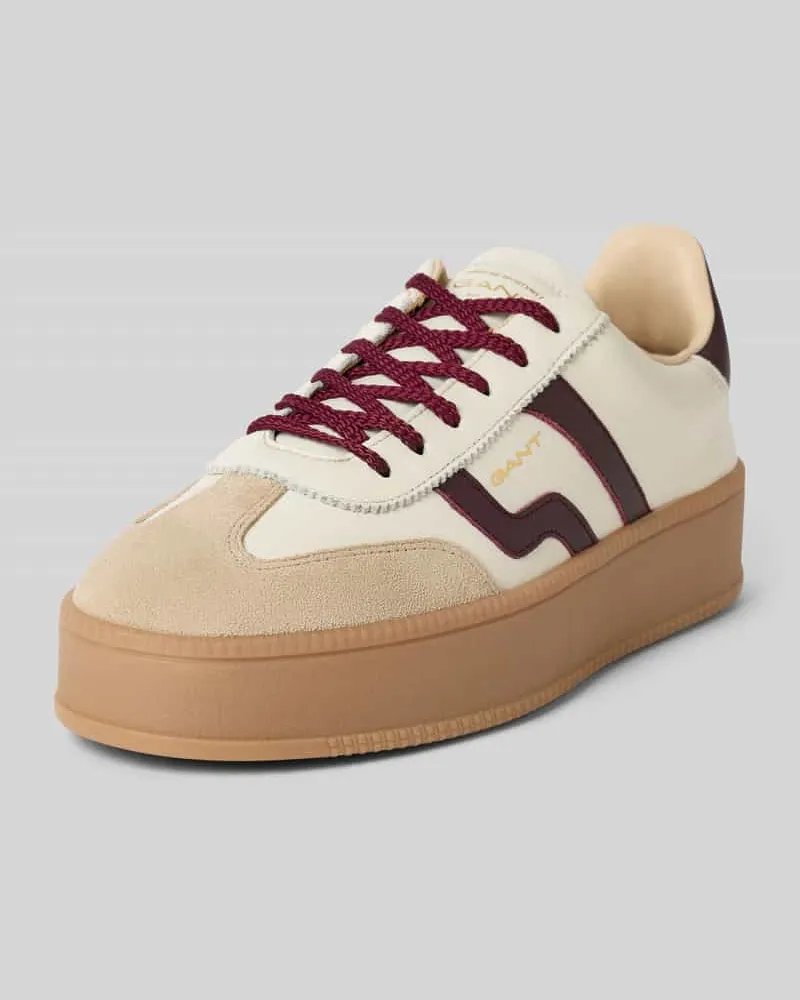 Gant Sneaker aus echtem Leder mit Logo-Stitching Modell 'Cuzmani Offwhite