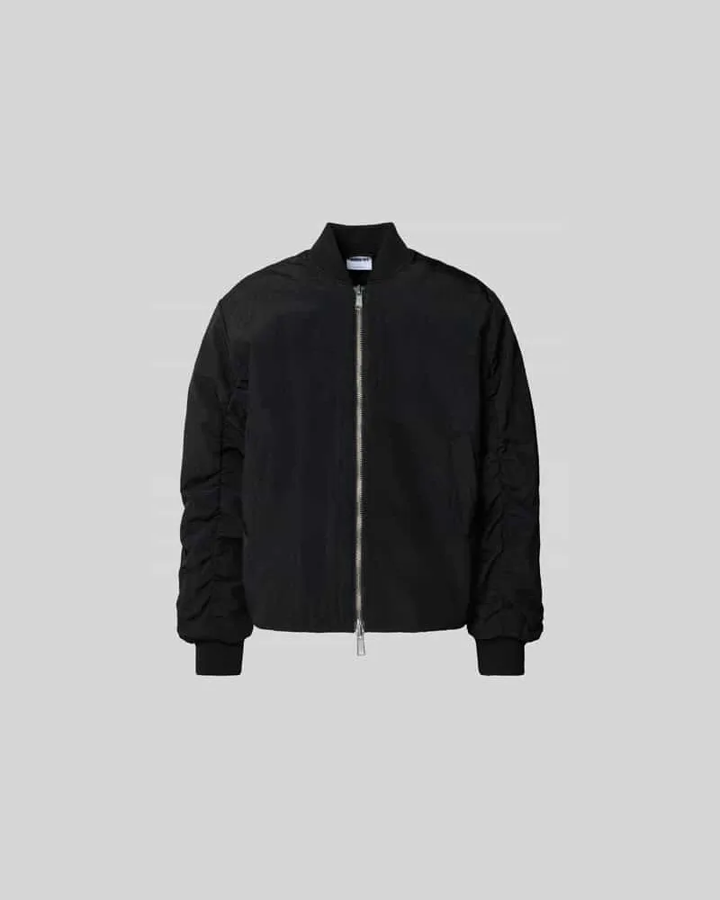 Won Hundred Bomberjacke mit gerippten Abschlüssen Black