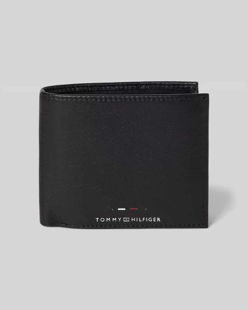 Tommy Hilfiger Portemonnaie aus Rindsleder mit Label-Detail Black