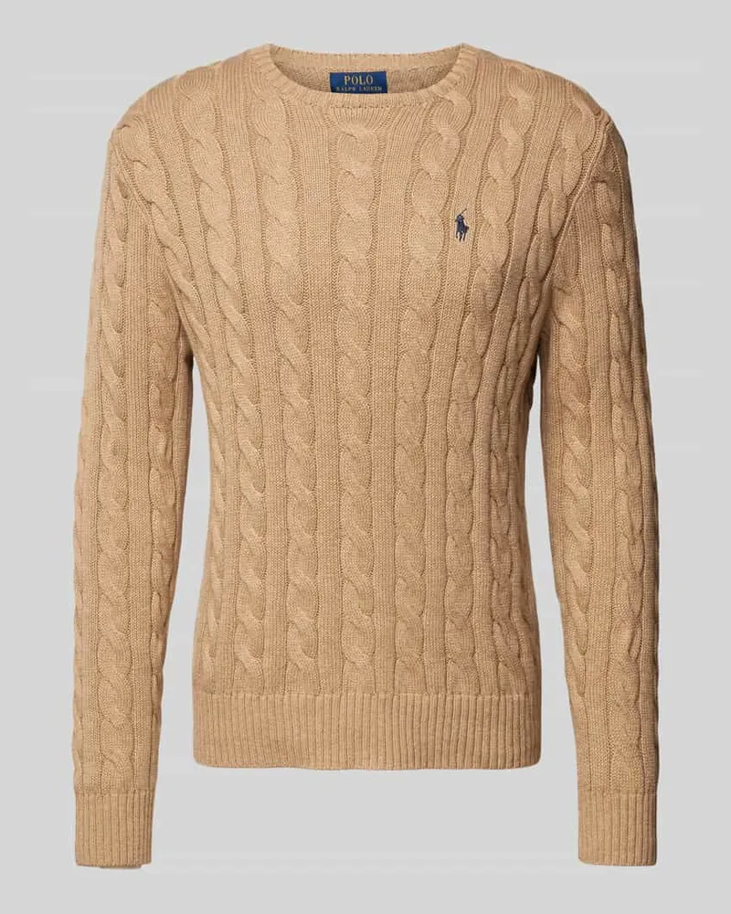 Ralph Lauren Regular Fit Strickpullover aus reiner Baumwolle Modell 'DRIVER Camel
