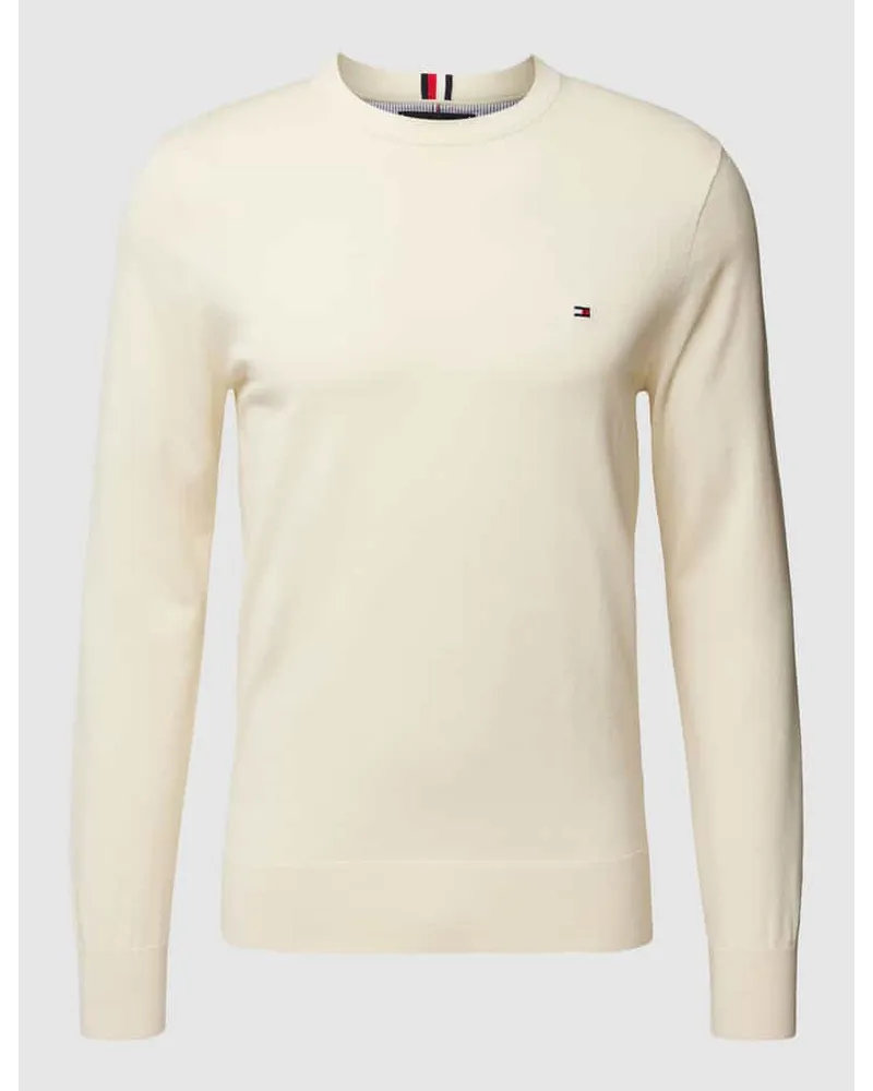 Tommy Hilfiger Strickpullover mit Label-Stitching Beige