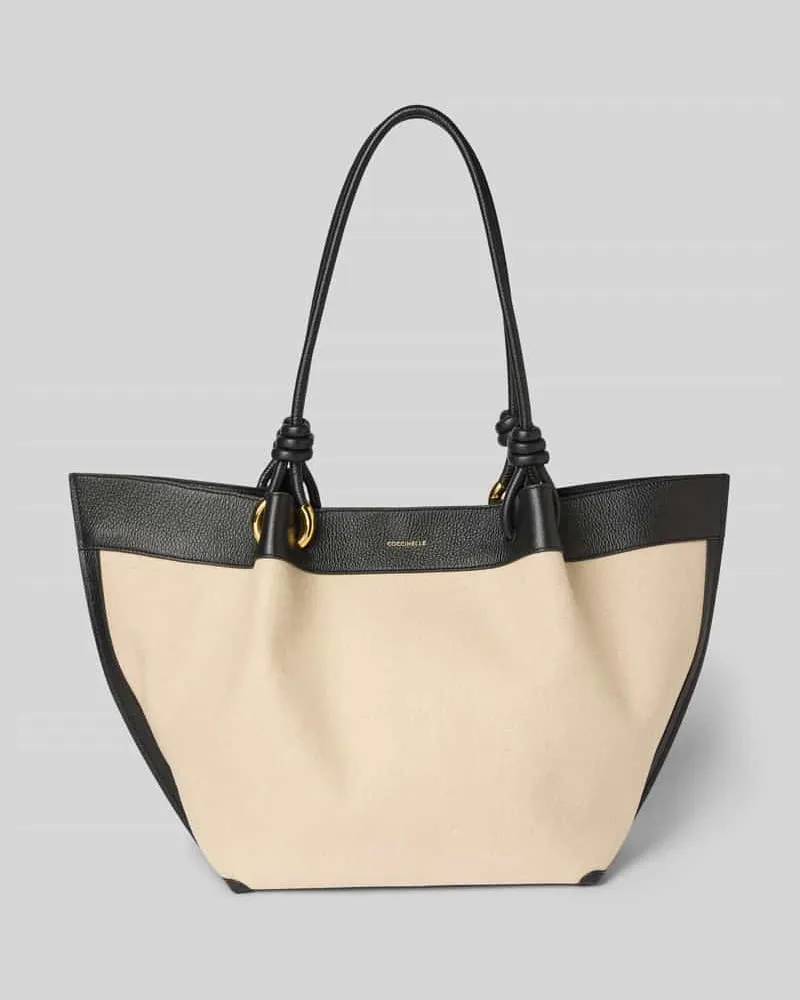 Coccinelle Shopper mit Label-Detail Modell 'FINN CANVAS Beige