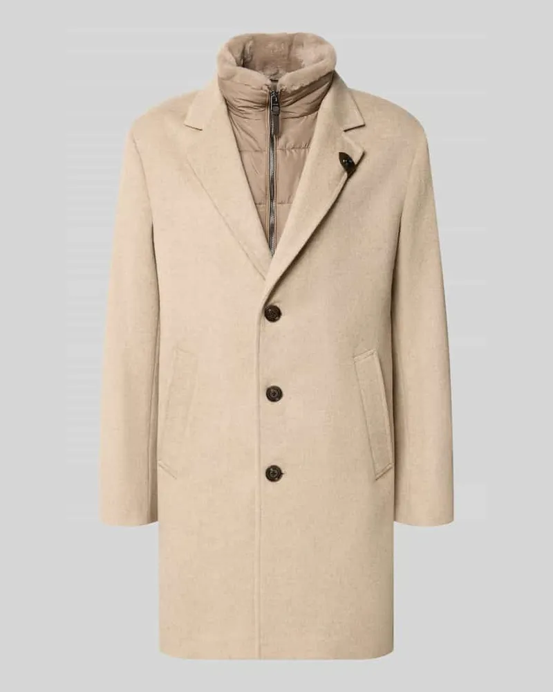 JOOP! Regular Fit Mantel aus Woll-Mix Modell 'Morris Beige