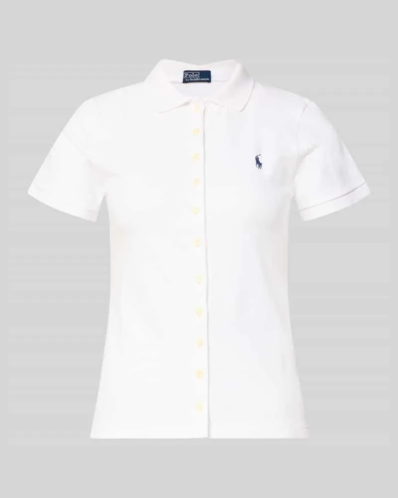 Ralph Lauren Poloshirt mit Knopfleiste Weiss