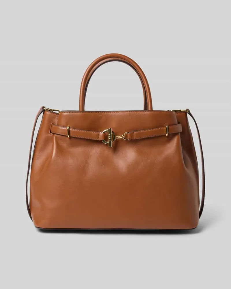 Ralph Lauren Satchel Bag mit Tragehenkel Cognac