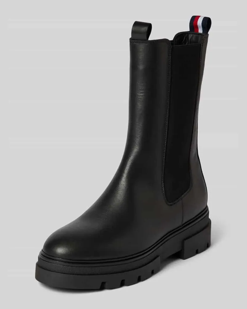 Tommy Hilfiger Chelsea Boots mit elastischem Einsatz Black