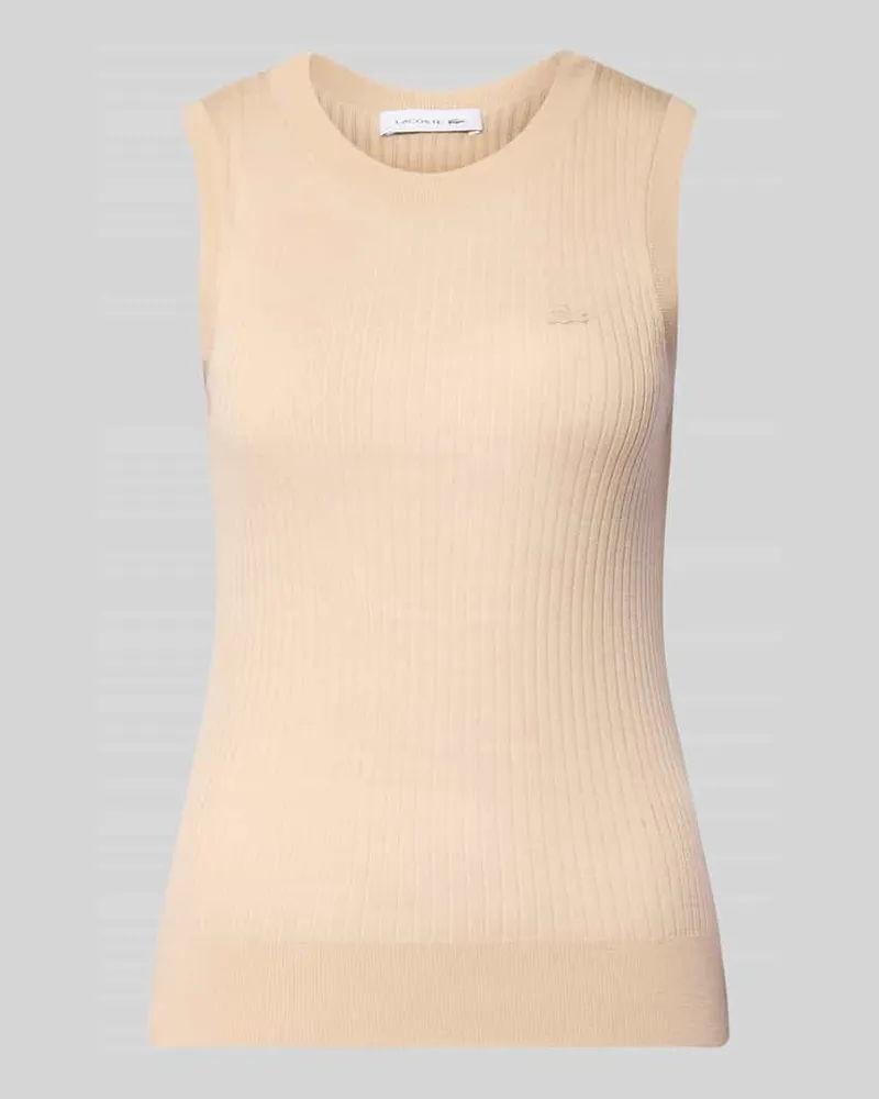 Lacoste Slim Fit Pullunder aus reiner Wolle Camel