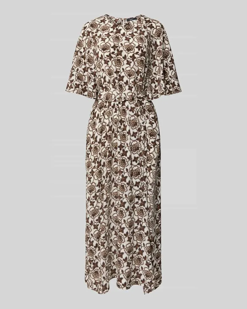 Max Mara Figurumspielendes Kleid aus Seide Modell 'VARESE Hellbraun