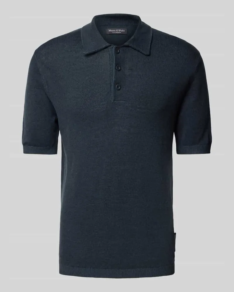 Marc O'Polo Regular Fit Poloshirt aus Leinen-Baumwoll-Mix Marine