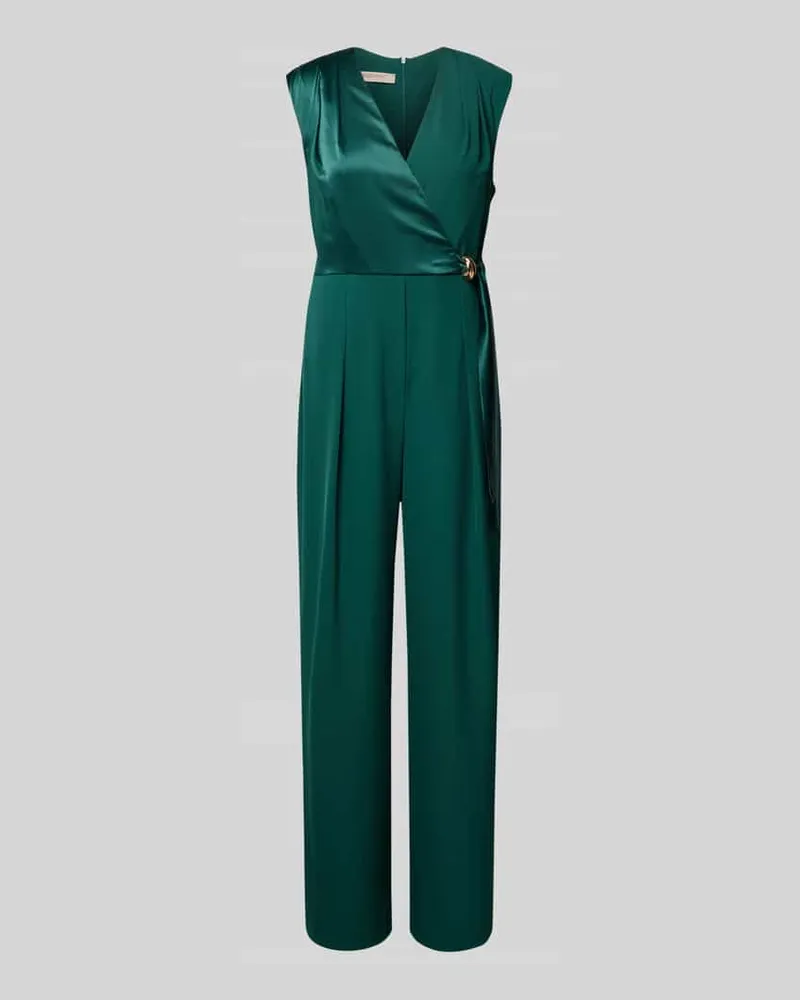 Rinascimento Jumpsuit mit V-Ausschnitt Gruen