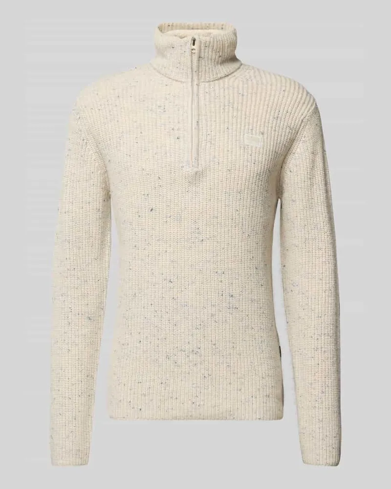 G-STAR RAW Strickpullover mit gerippten Abschlüssen Offwhite
