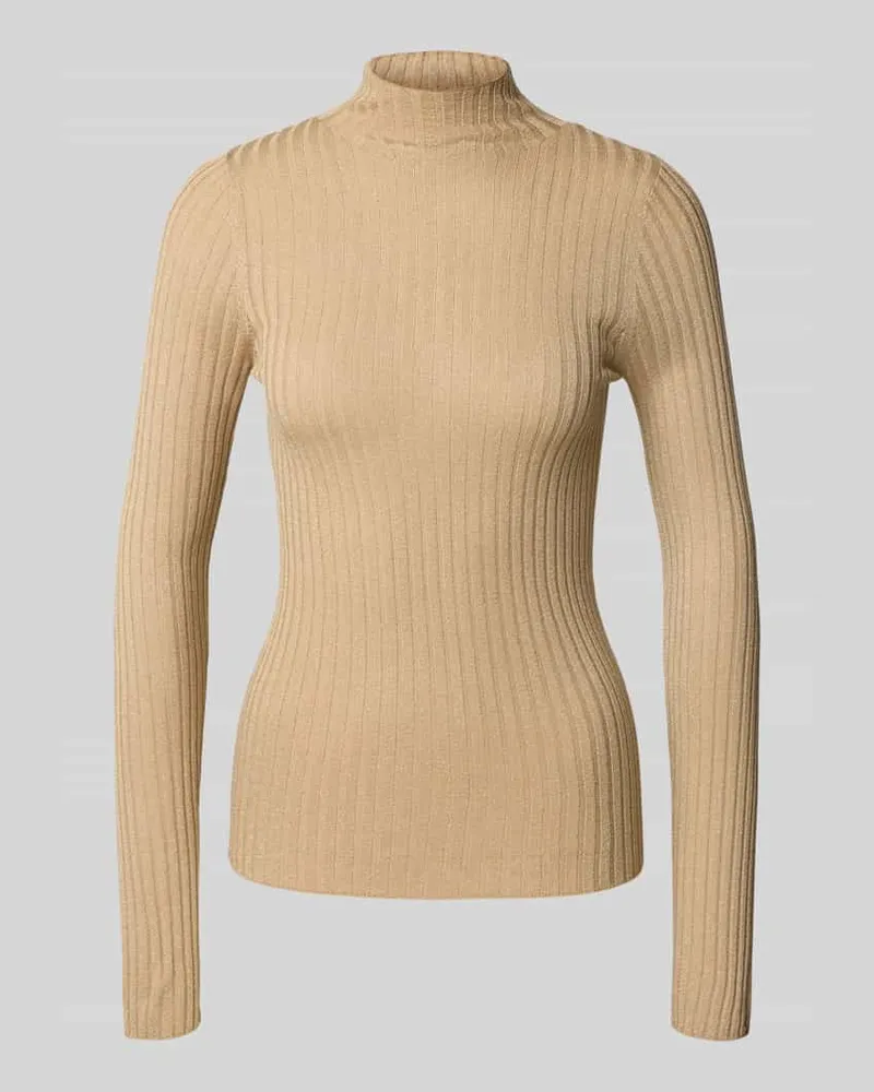 Liu Jo Strickpullover mit Stehkragen Beige