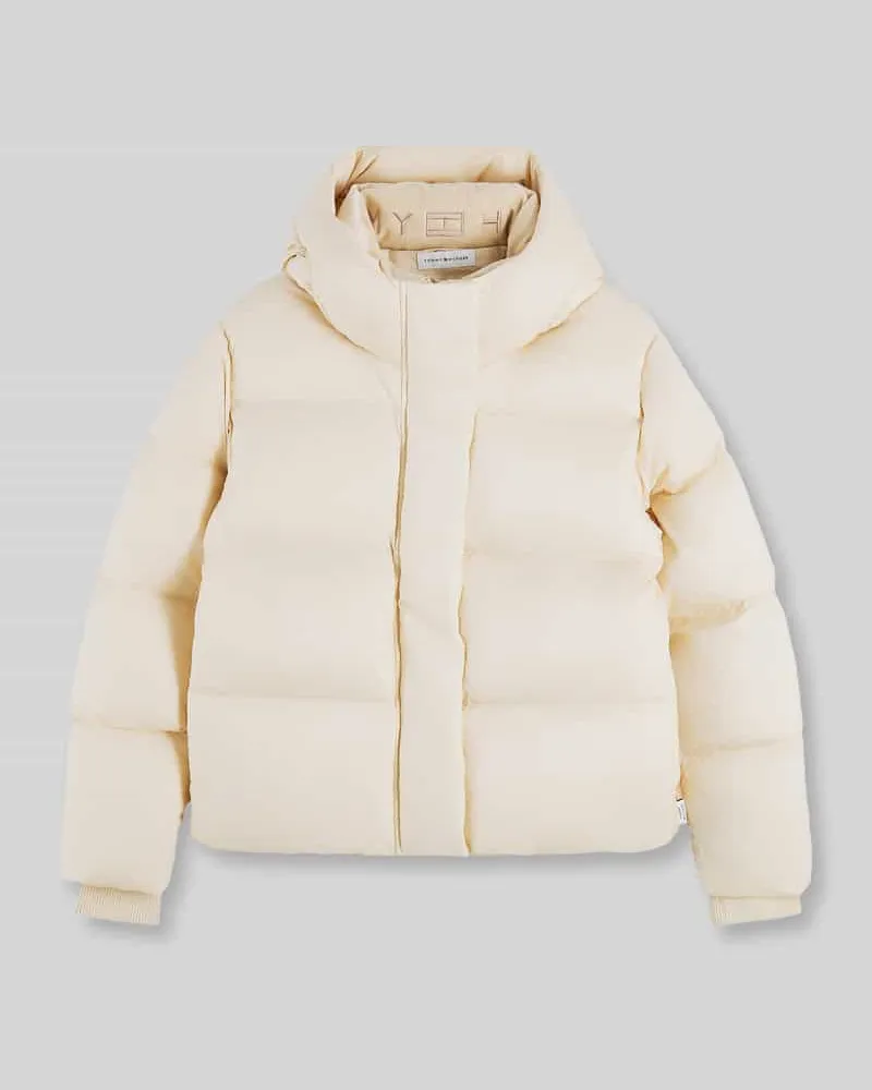Tommy Hilfiger Regular Fit Daunenjacke mit Kapuze Offwhite