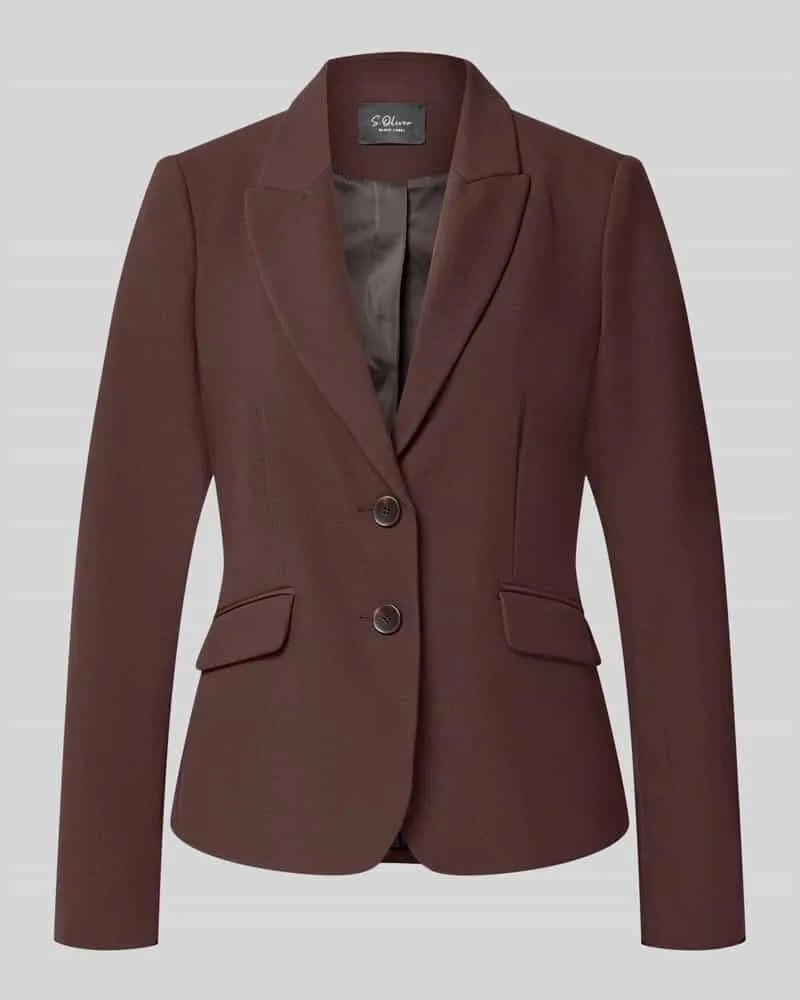 S.Oliver Slim Fit Kurzblazer mit Viskose-Anteil Dunkelbraun