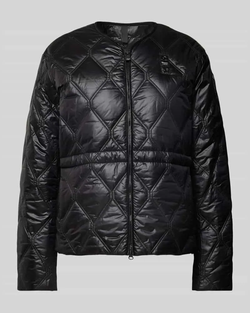 Blauer Steppjacke mit Label-Badge Modell 'TAFT Black