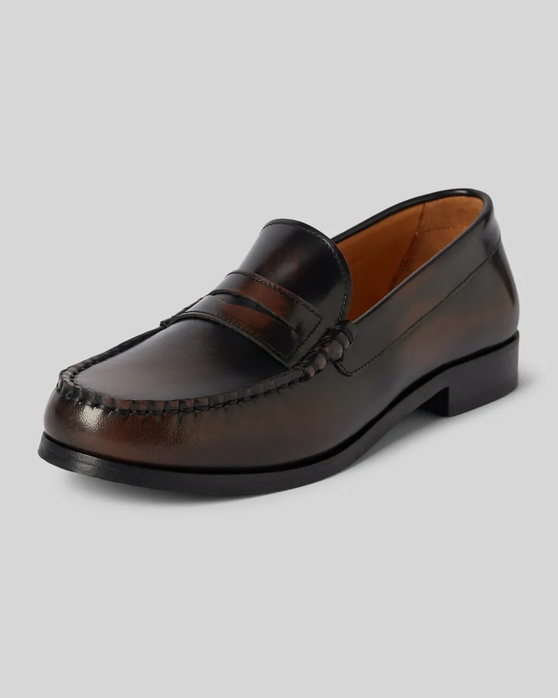 Alohas Loafers aus Leder Modell 'RIVET Dunkelbraun