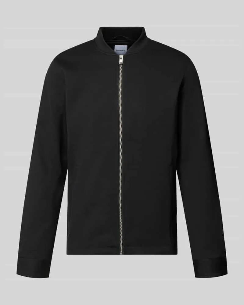Lindbergh Regular Fit Sweatjacke mit Stehkragen Black