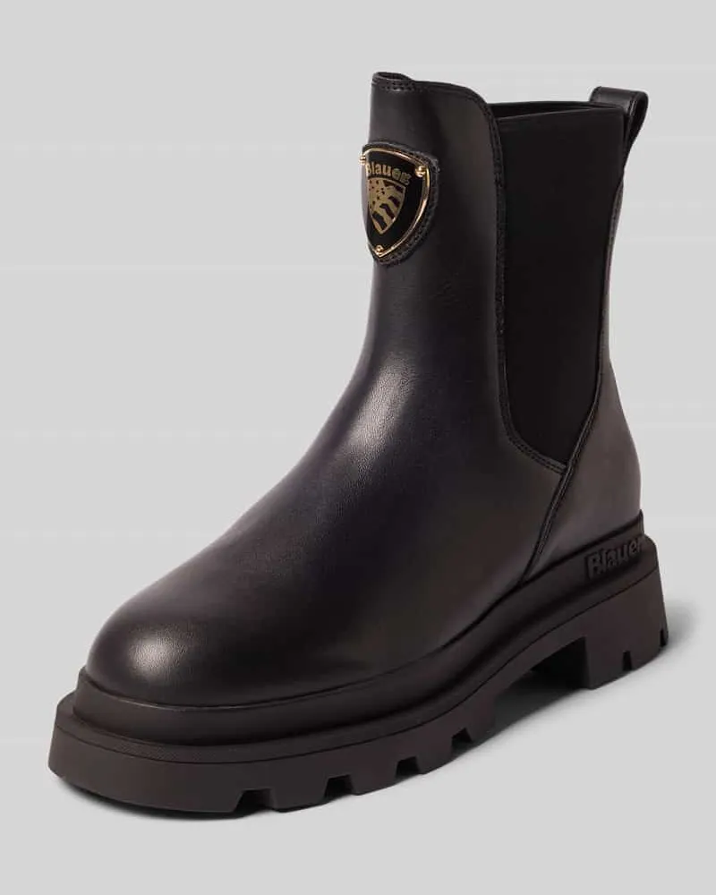 Blauer Stiefel aus Leder-Mix Modell 'Kimmel Black
