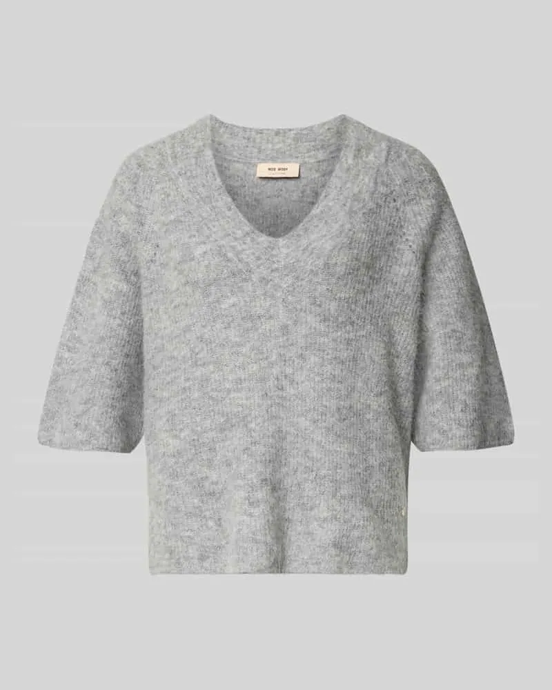 Mos Mosh Strickpullover mit weiten Ärmeln Modell 'TACI Mittelgrau