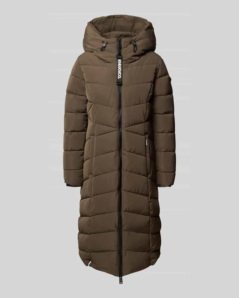 khujo Regular Fit Steppmantel mit Kapuze Modell 'SATZE Dunkelgruen