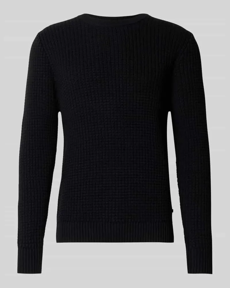 Matinique Strickpullover mit Rundhalsausschnitt Modell 'triton Black