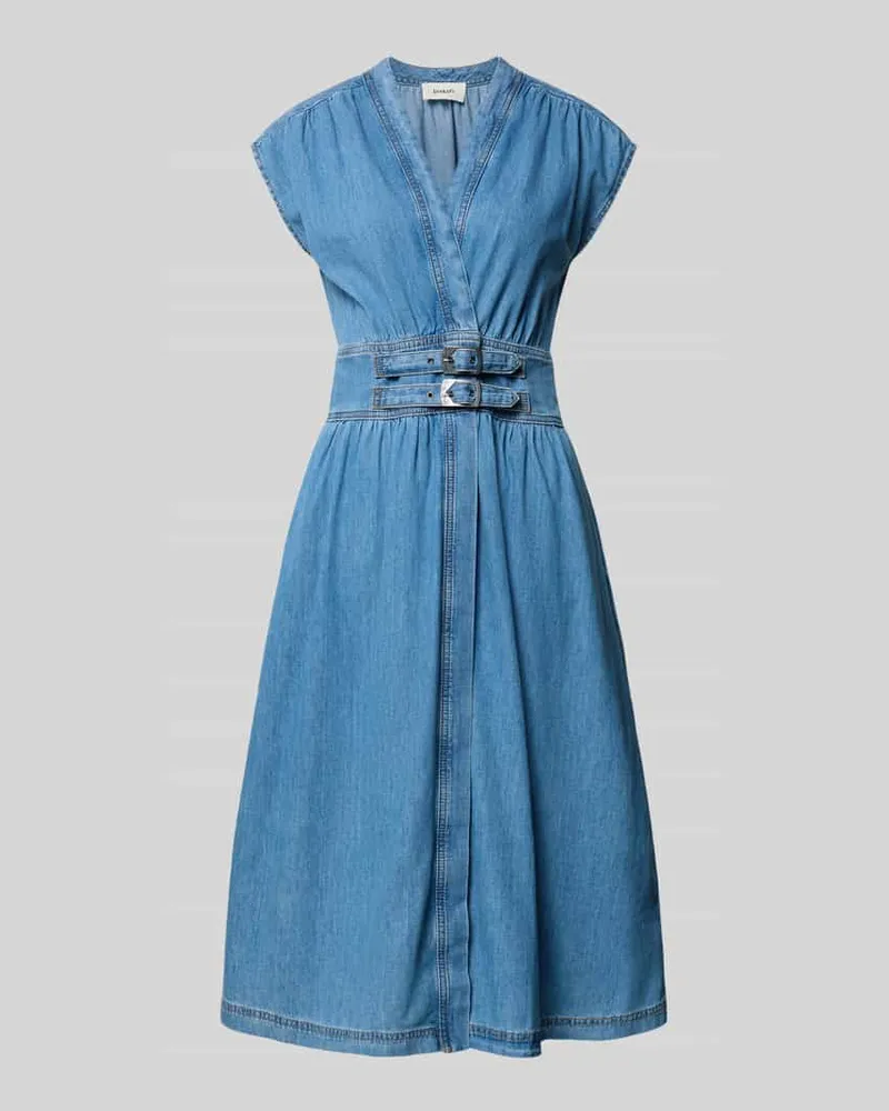 ba&sh Midikleid in Denim-Optik Modell 'Love Blau
