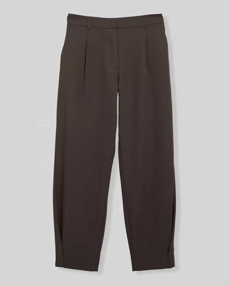 S.Oliver Weite Bundfaltenhose Dunkelbraun