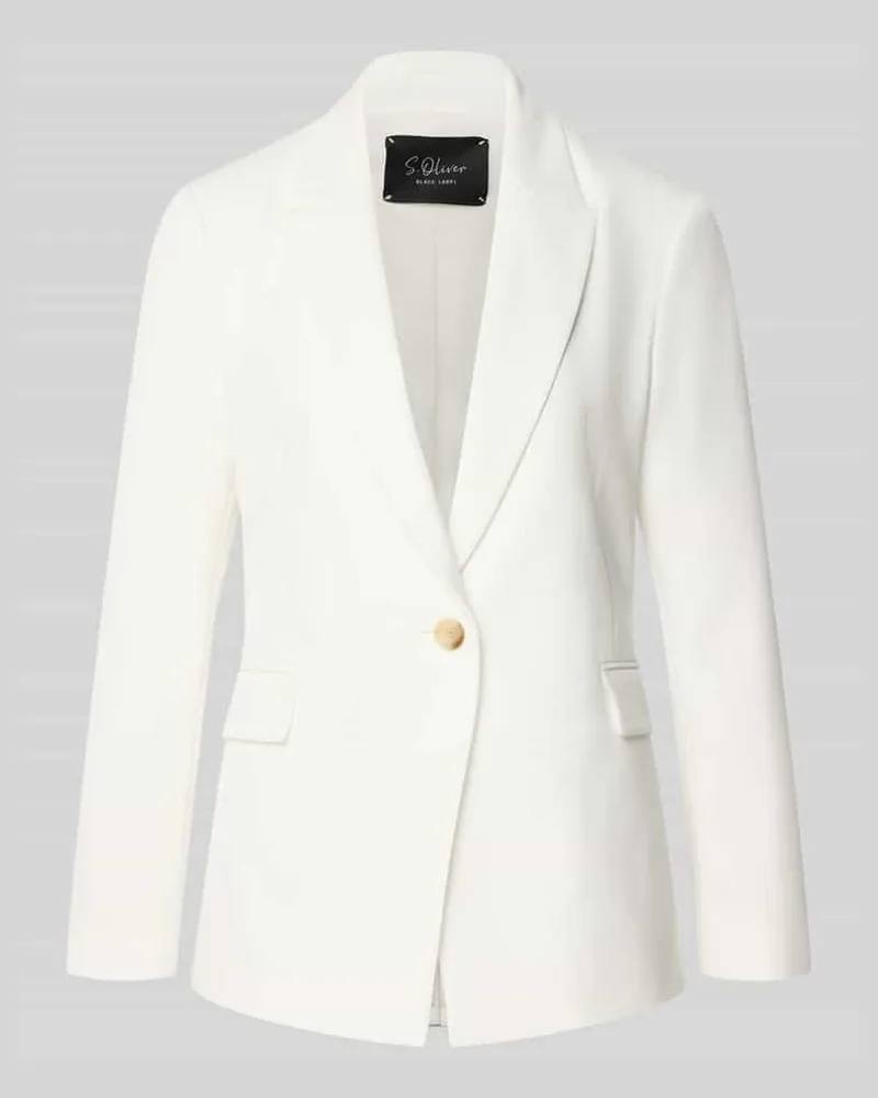 S.Oliver Shaped Fit Longblazer mit steigendem Reverskragen Weiss