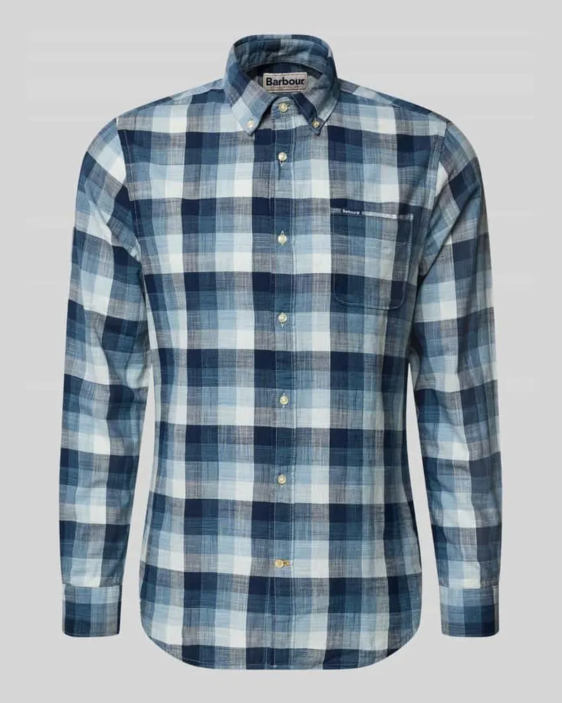 Barbour Tailored Fit Freizeithemd aus reiner Baumwolle Marine