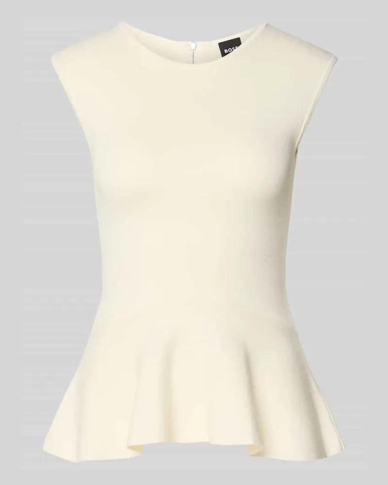 HUGO BOSS Regular Fit Top aus Viskose-Mix Modell 'FILLO Offwhite